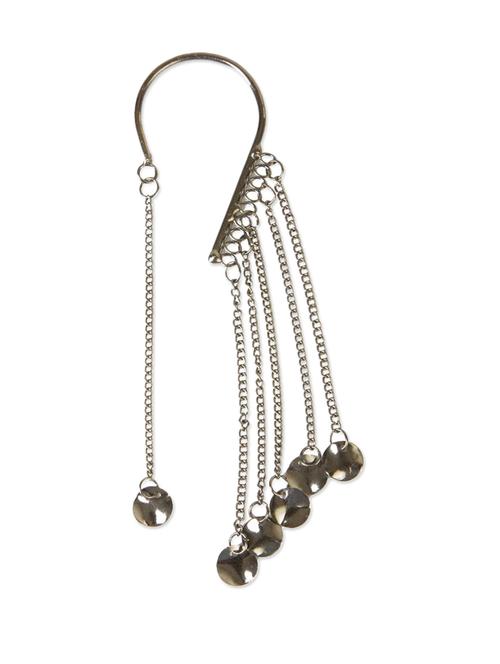 silver multi chain drop metal cuff earring - 11414314 - Very Small Image - 1