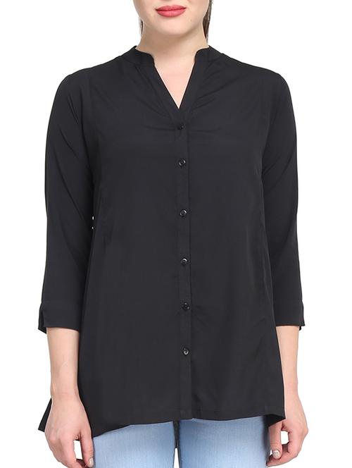 black polyester shirt - 11418302 - Very Small Image - 1