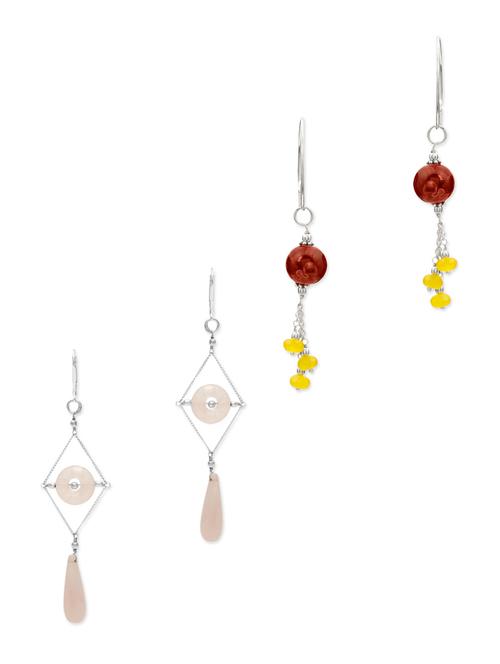 multi colored metal drop earrings combo - 11418800 - Very Small Image - 1