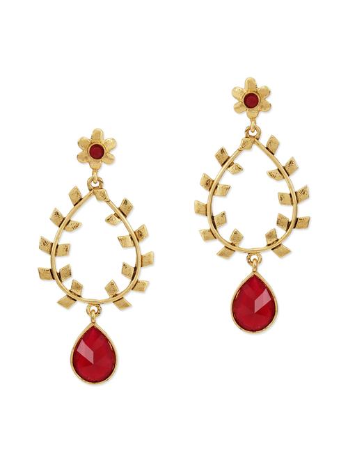 gold stone embellished drop earrings - 1142024 - Very Small Image - 1