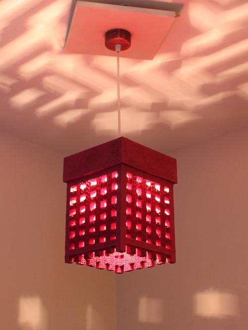 pink lattice pattern hanging lamp - 1142371 - Very Small Image - 1
