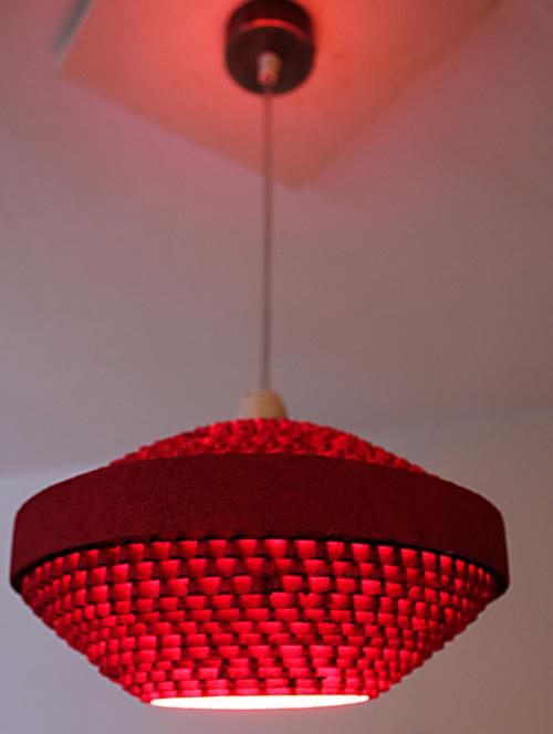 saucer shaped pink hanging lamp - 1142377 - Very Small Image - 1