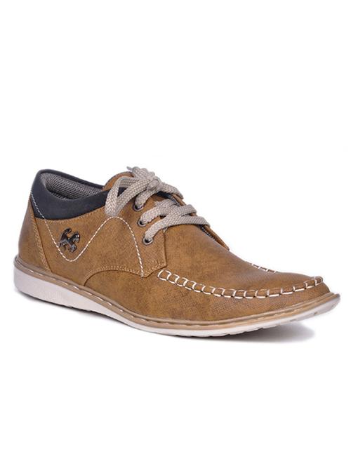 brown color, leatherette lace up sneakers - 11425781 - Very Small Image - 1