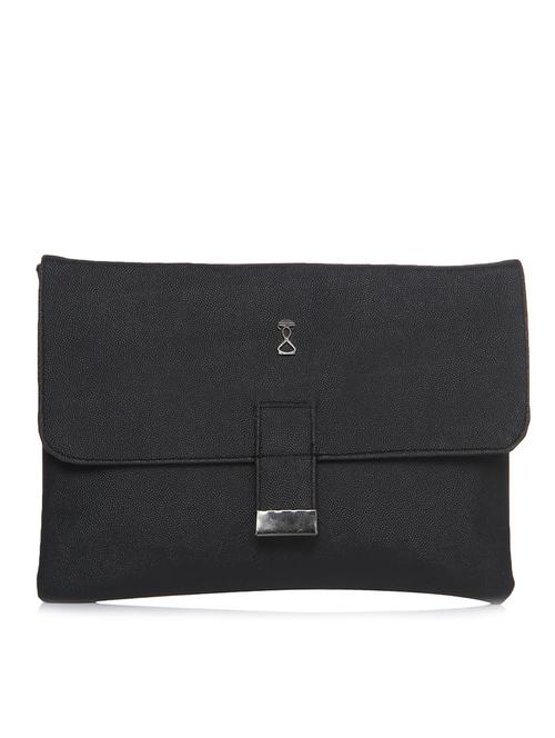 solid black leatherette clutch - 11429262 - Very Small Image - 1