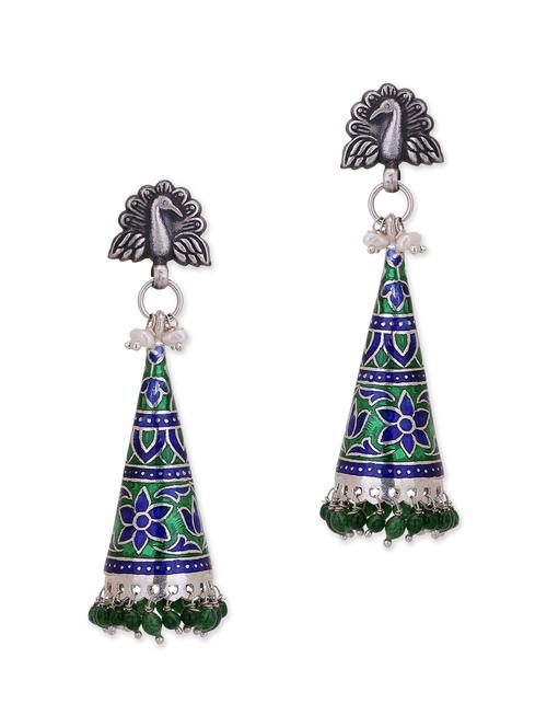 blue green colored drop earrings - 11432229 - Very Small Image - 1
