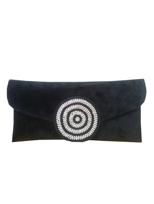 black embellished velvet clutch - 11432327 - Very Small Image - 1
