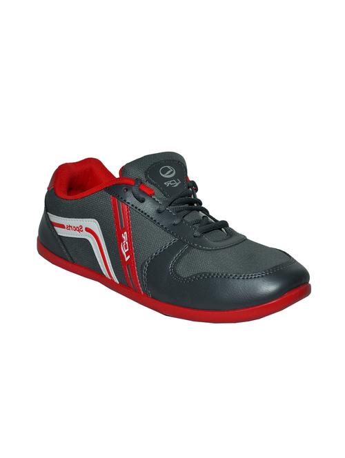 grey red color, mesh leatherette sneakers - 11434628 - Very Small Image - 1