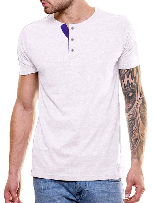 white colored, cotton henley t-shirt - 11435120 - Very Small Image - 1