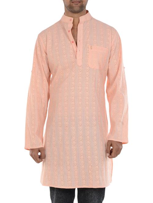 orange cotton kurta - 11438345 - Very Small Image - 1