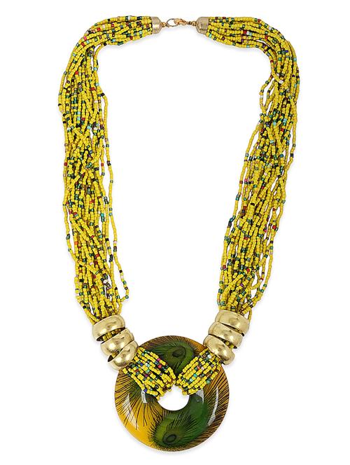 yellow wood long necklace - 11439672 - Very Small Image - 1