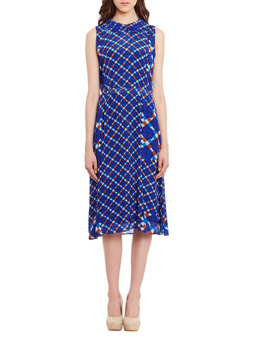 blue viscose a-line dress - 11439915 - Very Small Image - 1