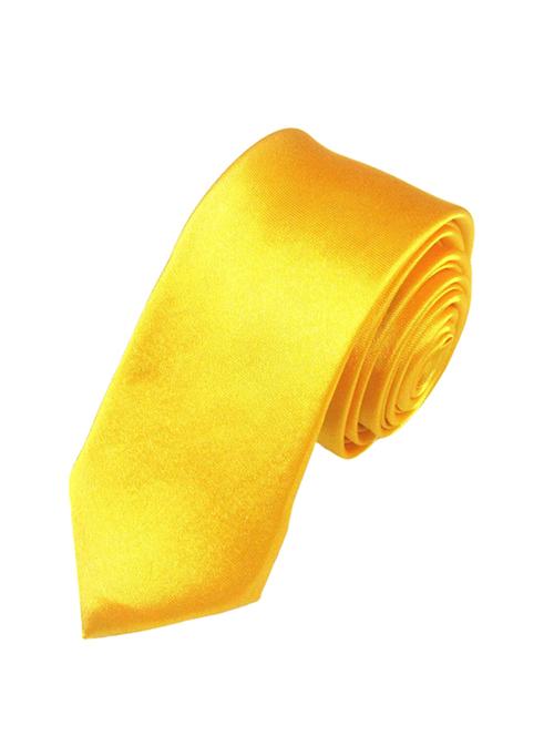 solid yellow cotton tie - 11440419 - Very Small Image - 1