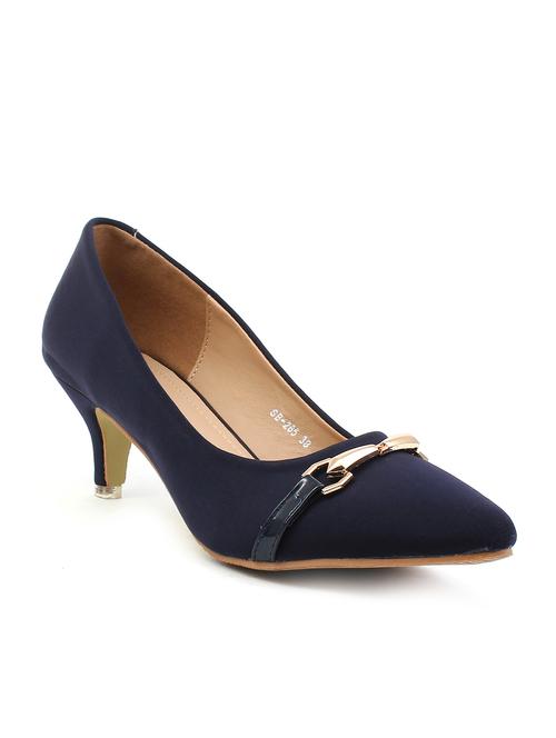 navy fabric slip on pumps - 11446784 - Very Small Image - 1
