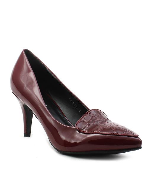 maroon synthetic slip on pumps - 11446830 - Very Small Image - 1