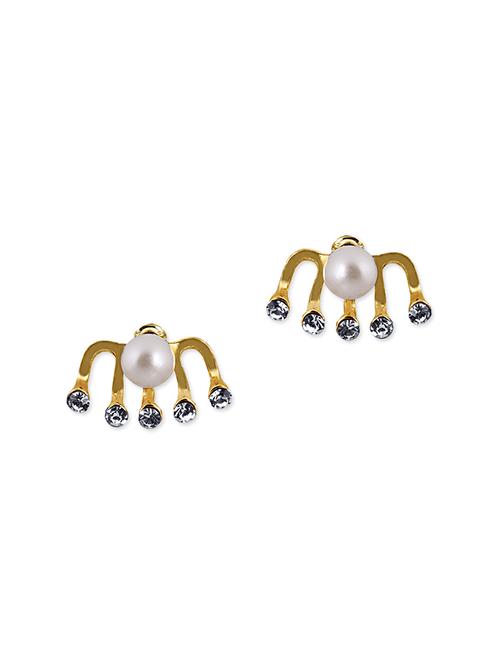 gold metal studs earrings - 11447333 - Very Small Image - 1