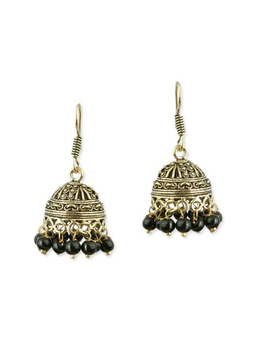 black brass jhumka earrings - 11447658 - Very Small Image - 1