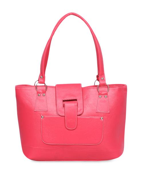 solid pink leatherette handbag - 1144969 - Very Small Image - 1