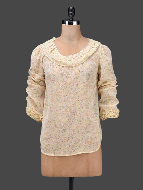 Printed Sheer Georgette Top - 1145228 - Very Small Image - 1