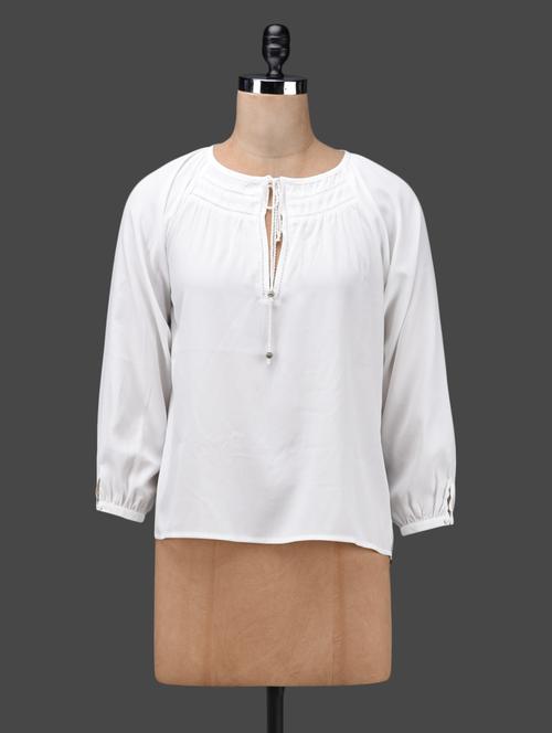 White Poly-crepe Top - 1145237 - Very Small Image - 1