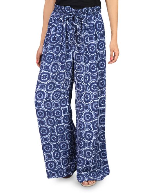 Printed viscose palazzos - 1145326 - Very Small Image - 1