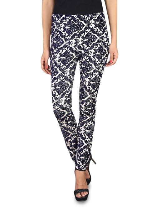 Damask pattern cotton blend jeggings - 1145333 - Very Small Image - 1