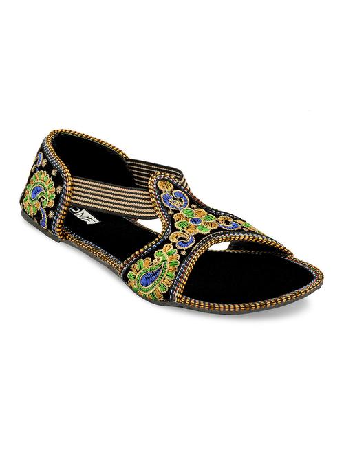 multicolor velvet kolhapuri - 11454686 - Very Small Image - 1