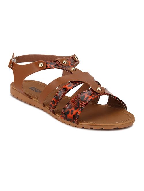 brown leatherette back strap sandal - 11454732 - Very Small Image - 1