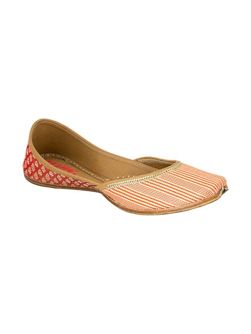 red striped and embroidered leather mojris - 11455145 - Very Small Image - 1