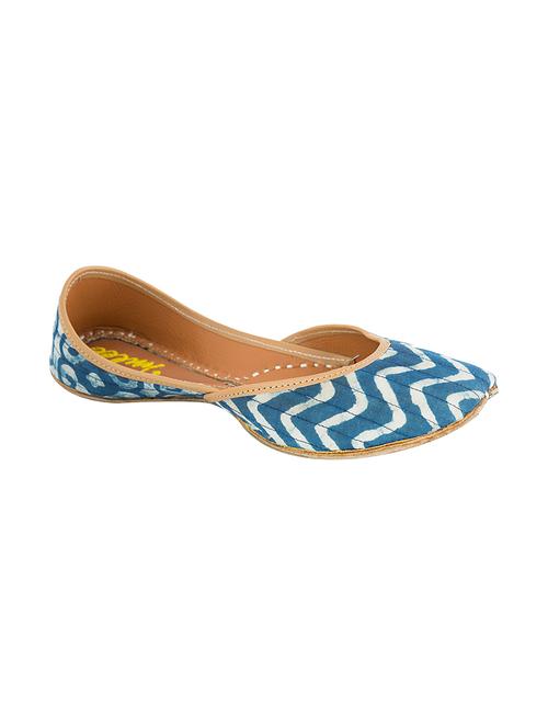 indigo printed leather mojris - 11455154 - Very Small Image - 1