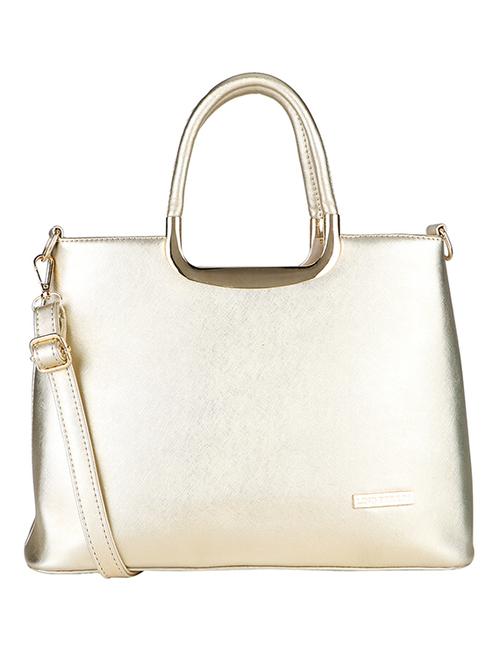 Gold leatherette handbag - 11458922 - Very Small Image - 1