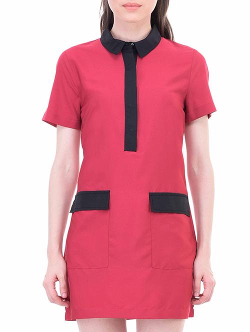 pink polyester shift dress - 11459198 - Very Small Image - 1