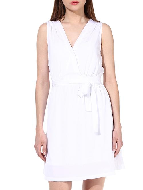 white polyester wrap dress - 11459213 - Very Small Image - 1