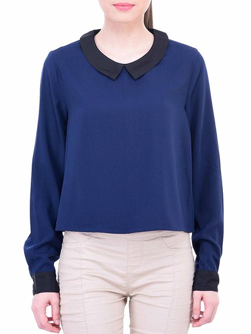 blue polyester regular top - 11459452 - Very Small Image - 1