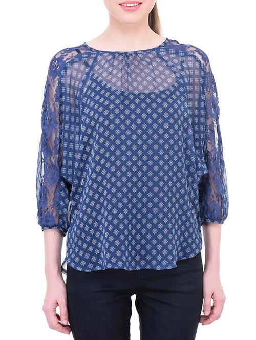 blue polyester regular top - 11459465 - Very Small Image - 1