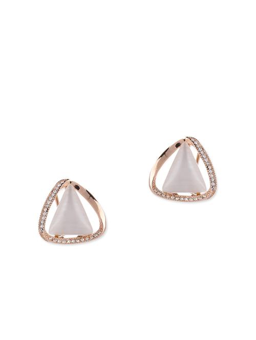 gold metal studs earring - 11461070 - Very Small Image - 1