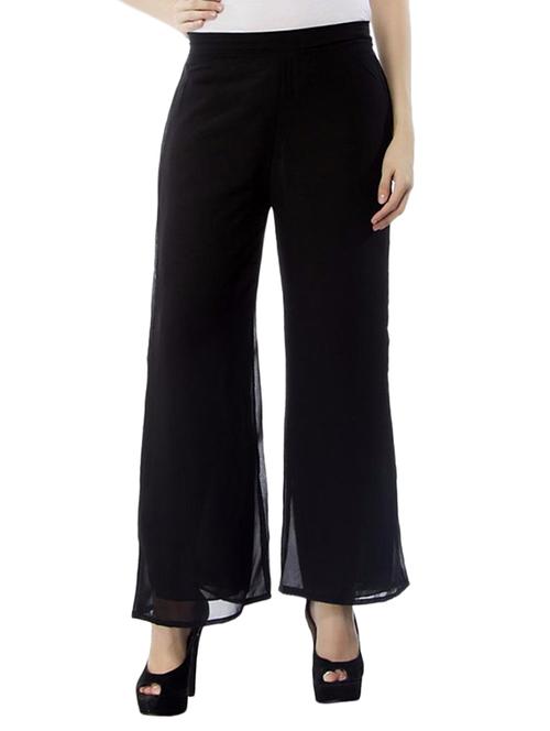 solid black georgette palazzo - 11461343 - Very Small Image - 1