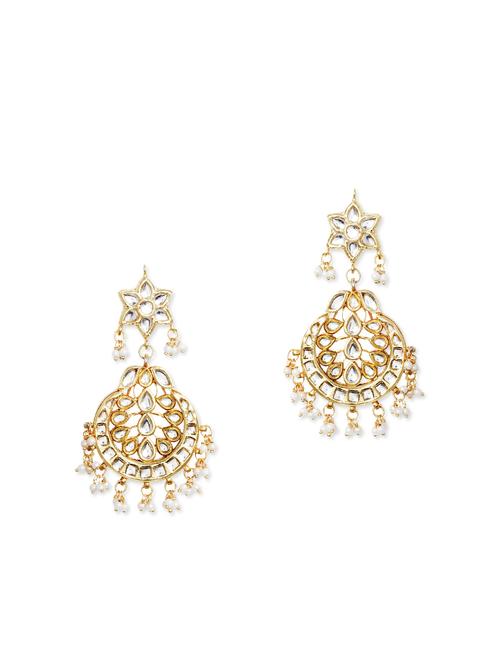 golden metal drop earring - 11462347 - Very Small Image - 1