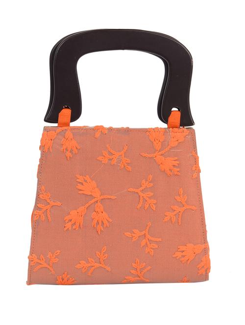 orange silk embroidered clutch - 11462785 - Very Small Image - 1