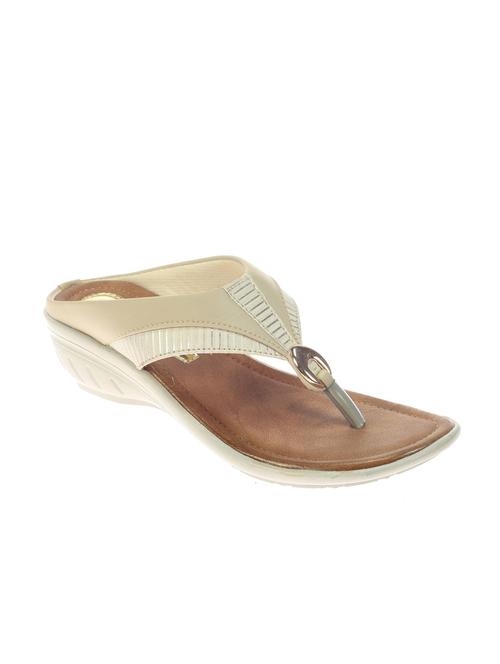 beige leatherette wedge sandals - 11463739 - Very Small Image - 1