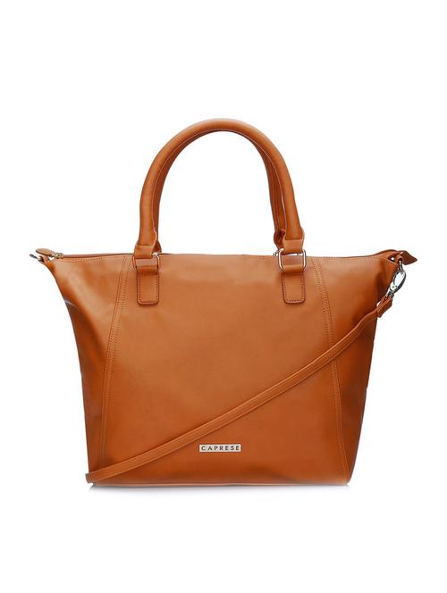 solid tan leatherette handbag - 11466900 - Very Small Image - 1