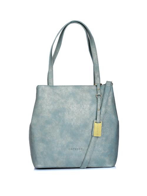 powder blue leatherette handbag with suede finish - 11466915 - Very Small Image - 1
