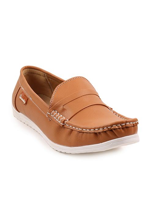 tan synthetic slip on loafers - 11468218 - Very Small Image - 1