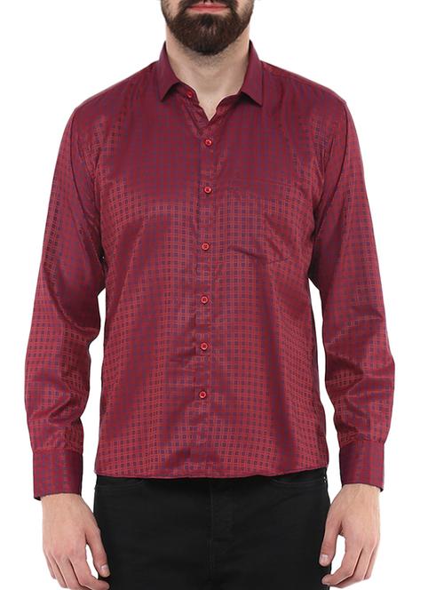 red color, cotton casual shirt - 11468342 - Very Small Image - 1