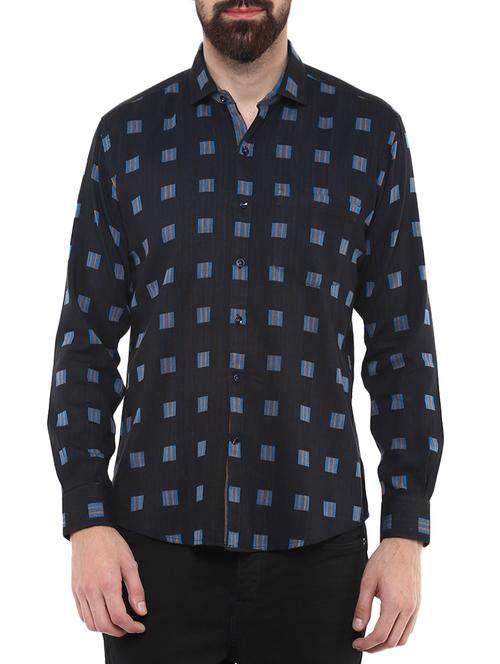 black color, cotton casual shirt - 11468351 - Very Small Image - 1