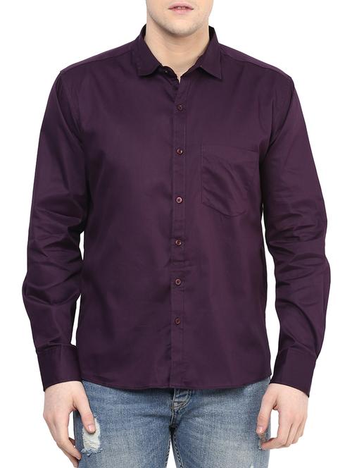 purple cotton casual shirt - 11468384 - Very Small Image - 1