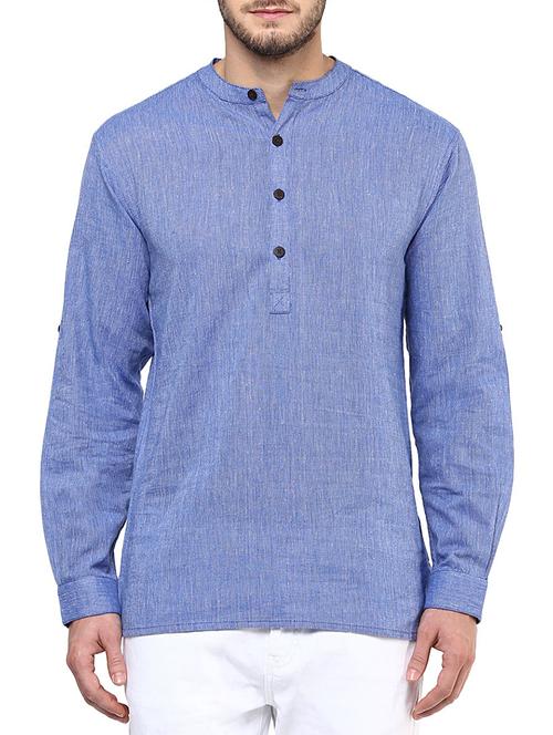 blue cotton kurta - 11468602 - Very Small Image - 1