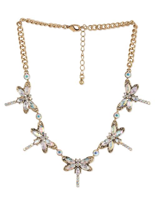 multicolour stone metallic butterfly necklace with crab claw closure - 1147053 - Very Small Image - 1