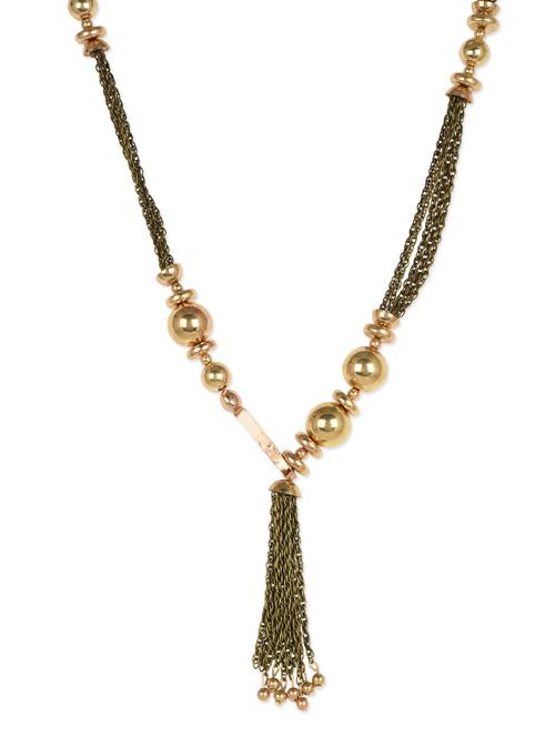 Gold metallic plastic statement necklace close loop closure - 1147060 - Very Small Image - 1