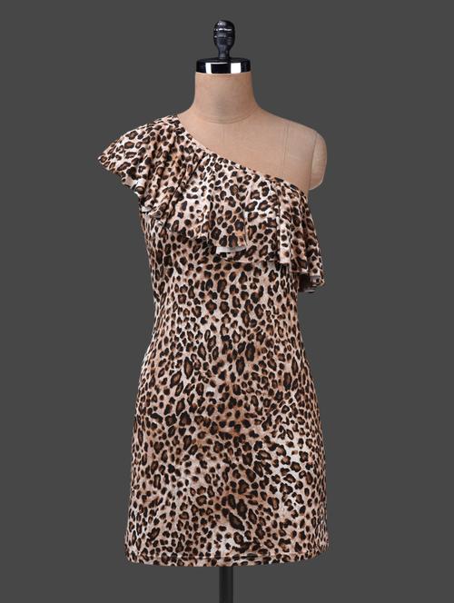 leopard print one shoulder dress - 1147316 - Very Small Image - 1