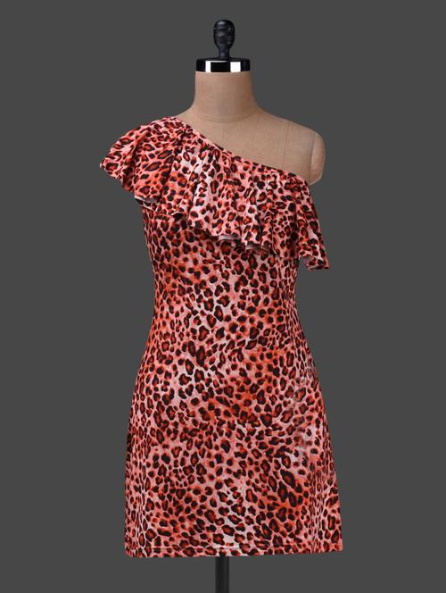 leopard print one shoulder dress - 1147317 - Very Small Image - 1